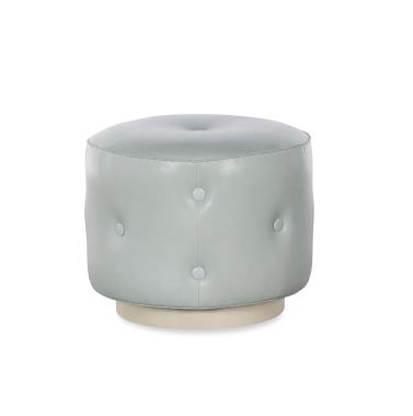 Mary Jane Swivel Ottoman w/ Wood Base