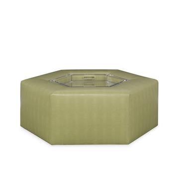 Menil Cocktail Ottoman - Acrylic Tray & Casters